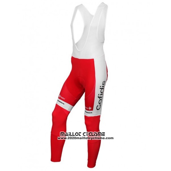 2016 Maillot Ciclismo Cofidis Blanc et Rouge Manches Longues et Cuissard